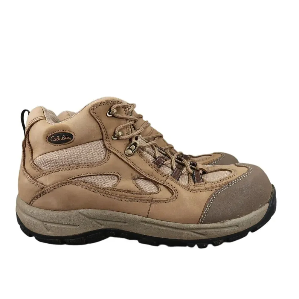Cabelas Shoes Mens 13 Hiking Boots Outdoor Leather Mid Lace Up Active Trek Brown